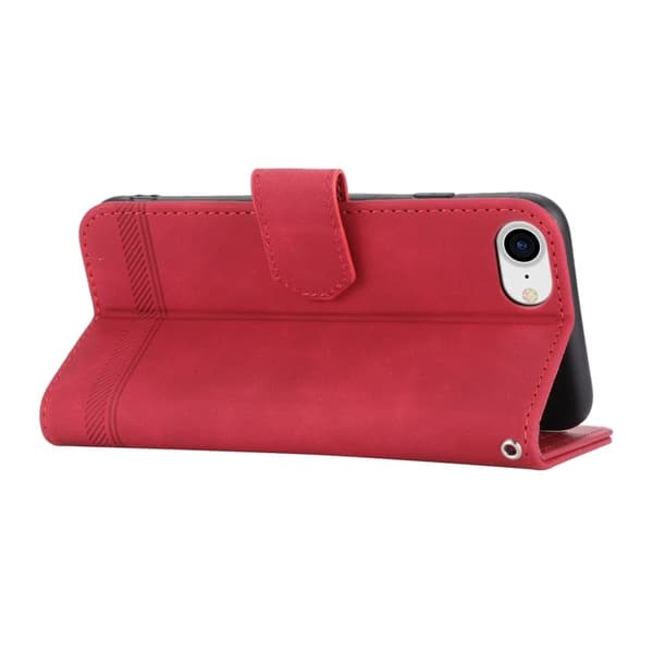 DIERFENG DF-03 Plånboksfodral för iPhone 7/8/SE (2020/2022) - Konstläder - Röd