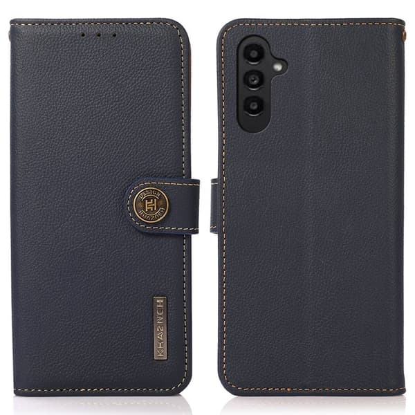 KHAZNEH Plånboksfodral för Samsung Galaxy S26 Plus Äkta läder RFID - Blå
