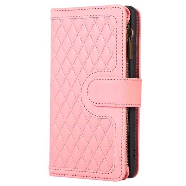 Google Pixel 7A Wallet Case Rhombus Imprint - Pink