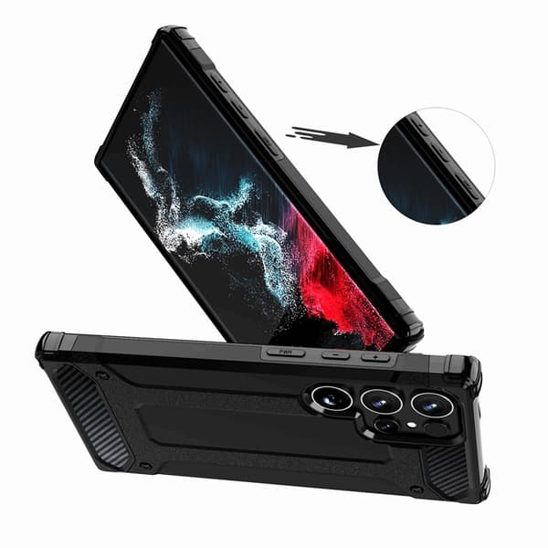 Telefontaske til Galaxy S25 Ultra Hybrid Armor - Sort Black