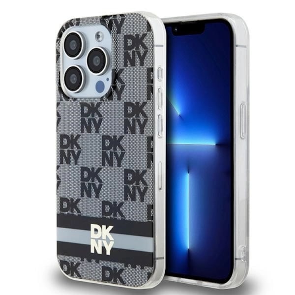 DKNY iPhone 14 Pro Max Mobilskal Magsafe IML Checkered Mono Svart