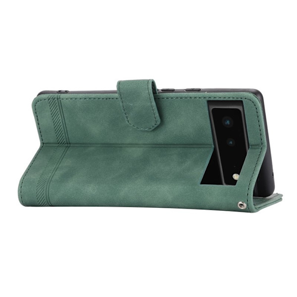 DIERFENG DF-03 Plånboksfodral för Google Pixel 6 - Konstläder - Grön