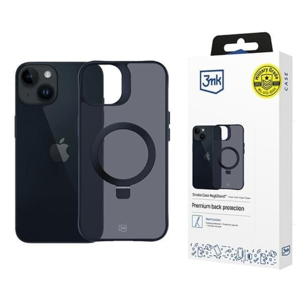 3MK Mobilskal till iPhone 14 Plus MagSafe Smoke Stativ - Svart Black