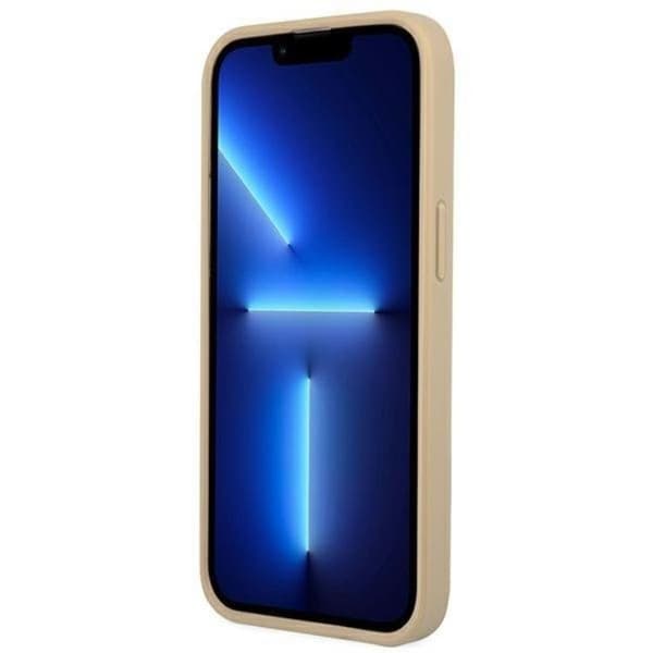 GUESS iPhone 14 Pro Cover Saffiano Triangle Logo - Beige Beige
