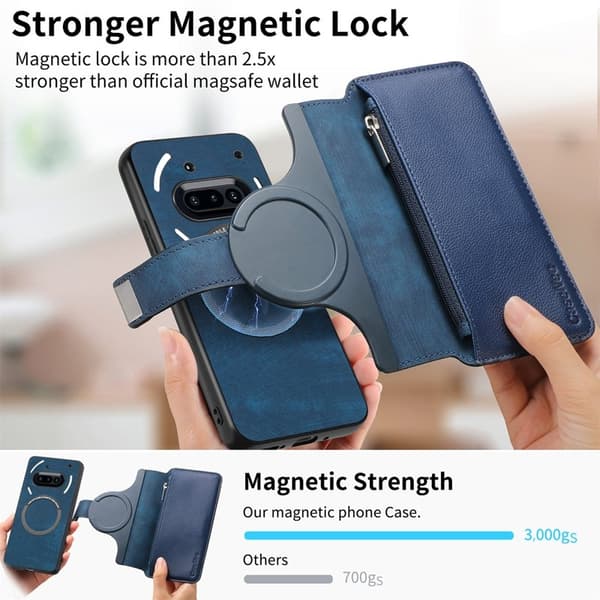 CASENEO Plånboksfodral för Nothing Phone (3a) - Konstläder - Blå