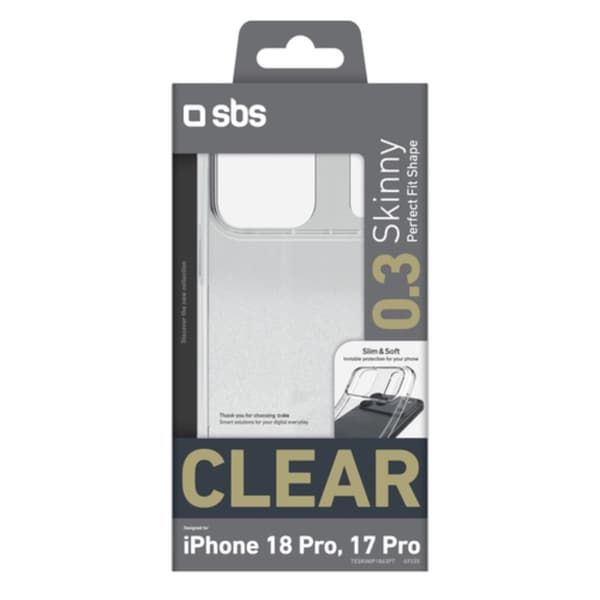 SBS Mobilskal För iPhone 18 Pro/17 Pro Skinny - Transparent