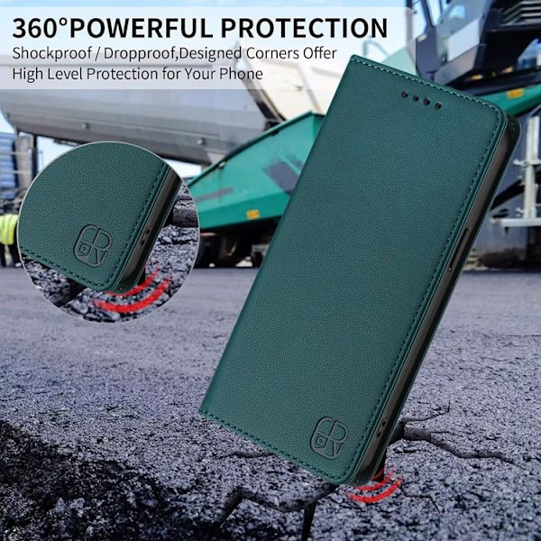 RINACASIS iPhone Air Konstläder Plånboksfodral RC01 RFID-Skydd - Grön Grön