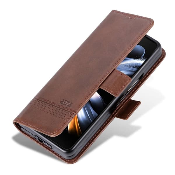 AZNS Samsung Galaxy Z Fold3 5G Plånboksfodral Konstläder - Brun