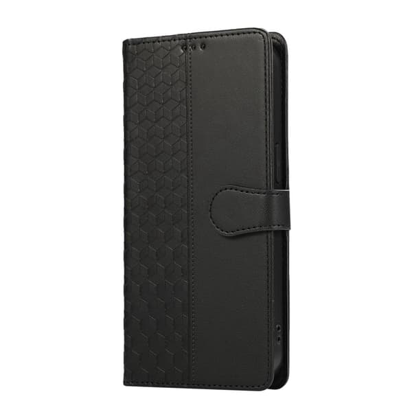 Plånboksfodral för Samsung Galaxy S26 3D Rhombus Imprint - Svart