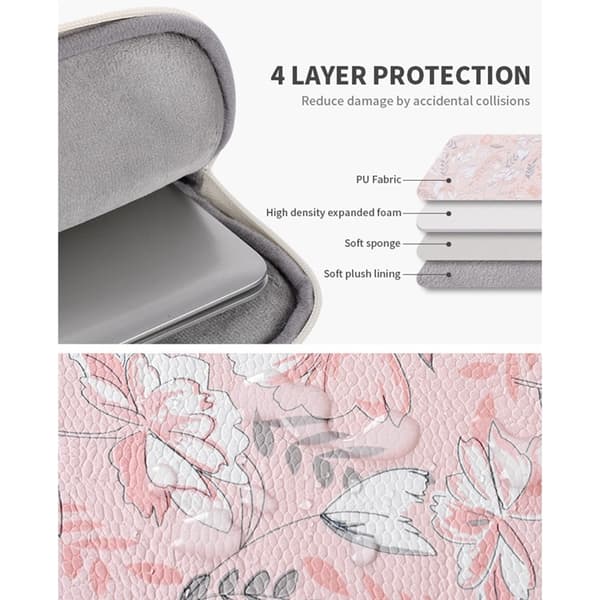 CANVASARTISAN Datorfodral 14'' Flower Printed G4-89 - Rosa Rosa