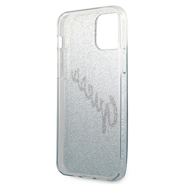 Guess Skal iPhone 12 Mini Glitter Gradient Script - Sininen Blue