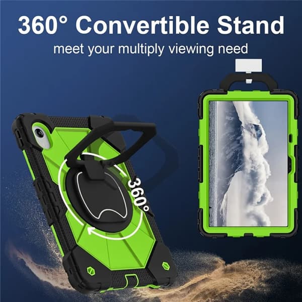 Lenovo M11/Idea Tab Mobilskal Silikon Handtag Kickstand Grön