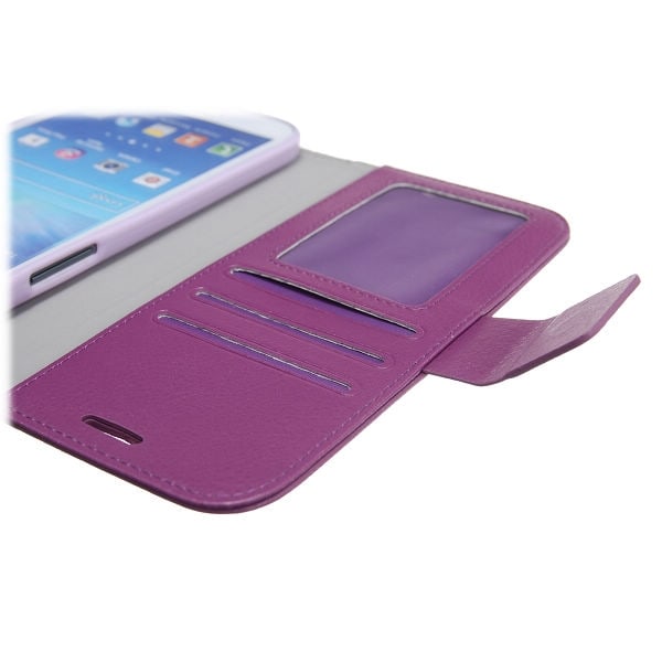 Embossed Plånboksfodral till Samsung Galaxy Mega 5.8 i9150 (Lila)