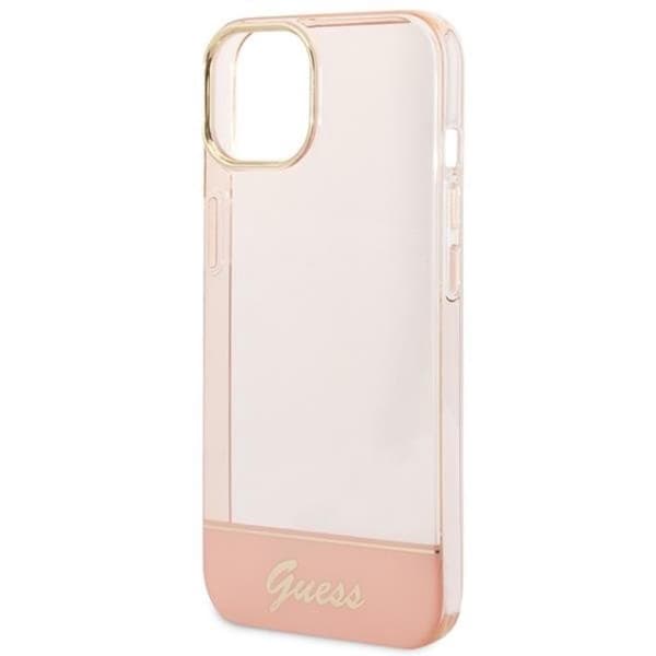 GUESS iPhone 14 Plus Kuori Translucent - Pinkki Rosa