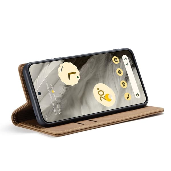 CASEME 013 Series Mobilskal till Google Pixel 8 Magnetisk KonstLäder Brun