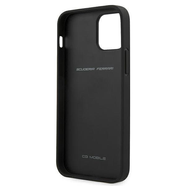 Ferrari iPhone 12 Pro Max Skal Off Track Leather Nylon Stripe - Black