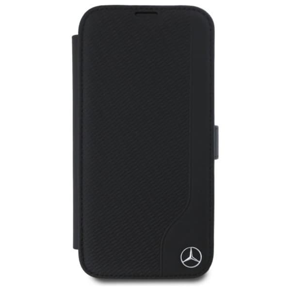 Mercedes iPhone 16 Plånboksfodral Läder Wood Imitation Black