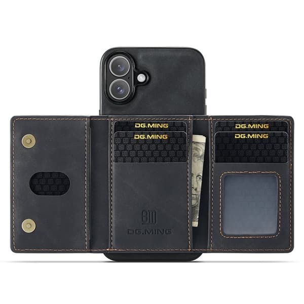 DG.MING M2 Series Mobilskal till iPhone 17 PU + PC + TPU - Svart