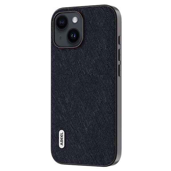 ABEEL iPhone 15 Plånboksfodral Äkta Läder Blå