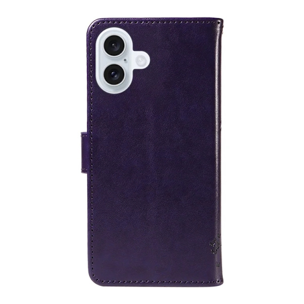 iPhone 17 Konstläder Plånboksfodral Tree Pattern - Lila Lila