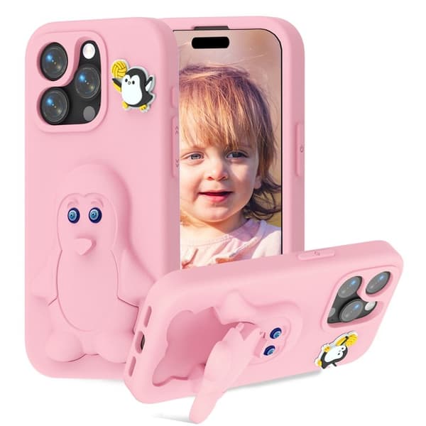 Penguin Mobilskal till iPhone 13 Pro Kickstand Stöttålig EVA - Rosa