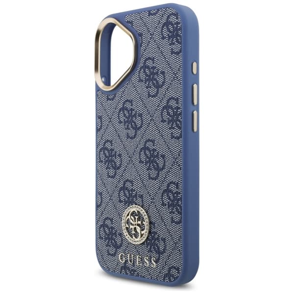 Guess Mobilskal till iPhone 17 MagSafe 4G Strass Logo & Big Strap Blå