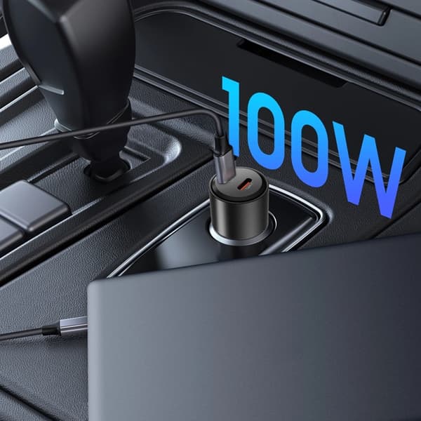 Tech Protect Biloplader USB-C Til USB-C 100W - Sort Svart