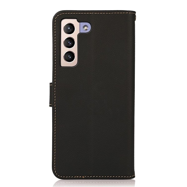 KHAZNEH Galaxy S23 Plus Plånboksfodral Äkta Läder RFID - Svart Svart