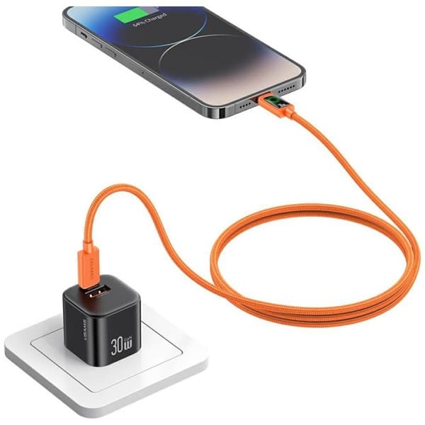 USAMS USB-C till Lightning 30W Kabel 1.2m SJ774 - Orange Orange