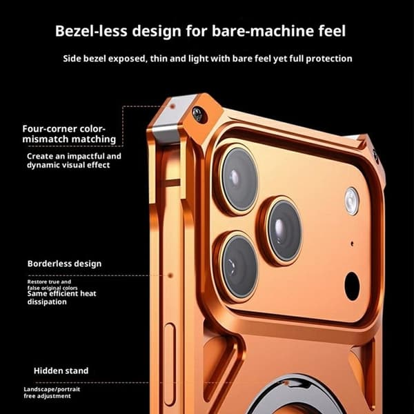 Mobilskal till iPhone 17 Pro Max Bumper Frameless Aluminum - Orange Orange