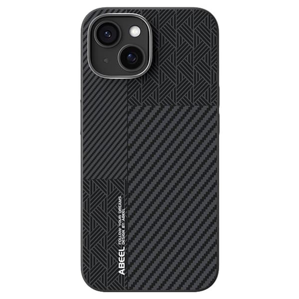 ABEEL Mobilskal till iPhone 14 PC TPU Aluminium PU Läder MagSafe - Textur 1