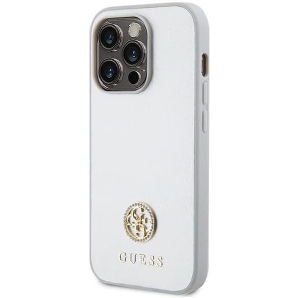 Guess Mobilskal till iPhone 15 Plus Strass Metal Logo - Silver