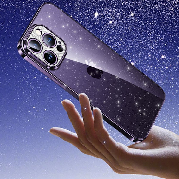 SULADA Mobilskal till iPhone 14 Pro Max TPU Electroplating Svart Glitter