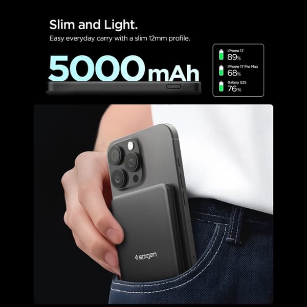 Spigen Magsafe Powerbank 5000mah Essential 22.5W - Svart Svart