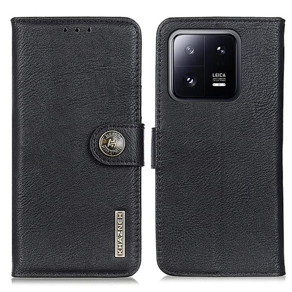 KHAZNEH Xiaomi 13 Plånboksfodral Cowhide - Svart Svart