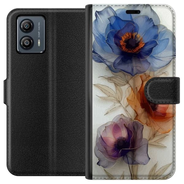 Lompakkokotelo Motorola Moto G53:lle silkkikukilla
