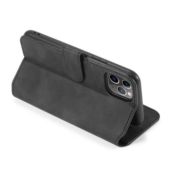 DG.MING Retro Plånboksfodral Konstläder för iPhone 11 Pro Max - Svart
