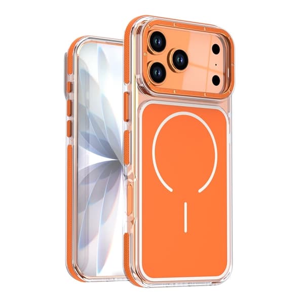 Mobilskal till iPhone 17 Pro Max MagSafe Dual Färg Shockproof - Orange Orange