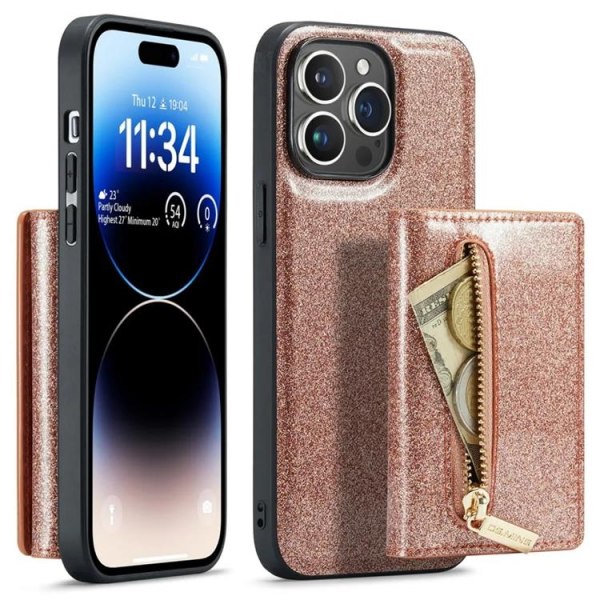 DG.MING iPhone 15 Pro Max Mobilskal Korthållare Detachable - Ros