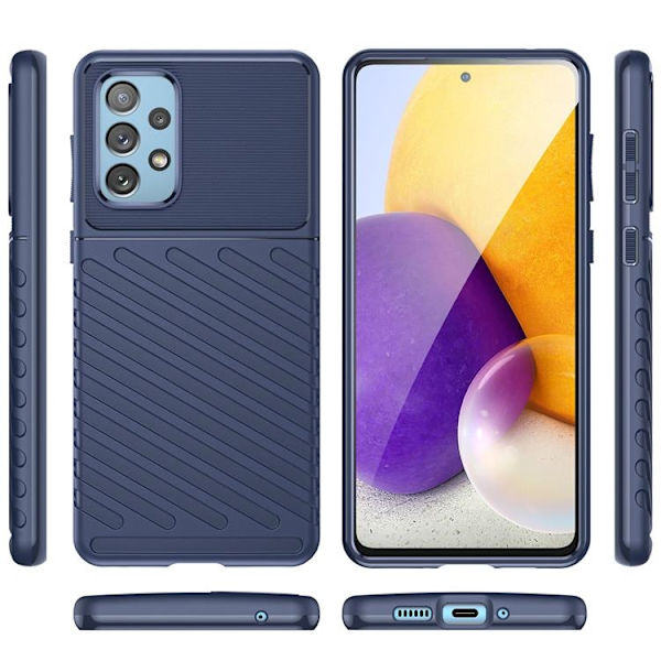 Galaxy A73 Thunder Flexible Skal - Blå