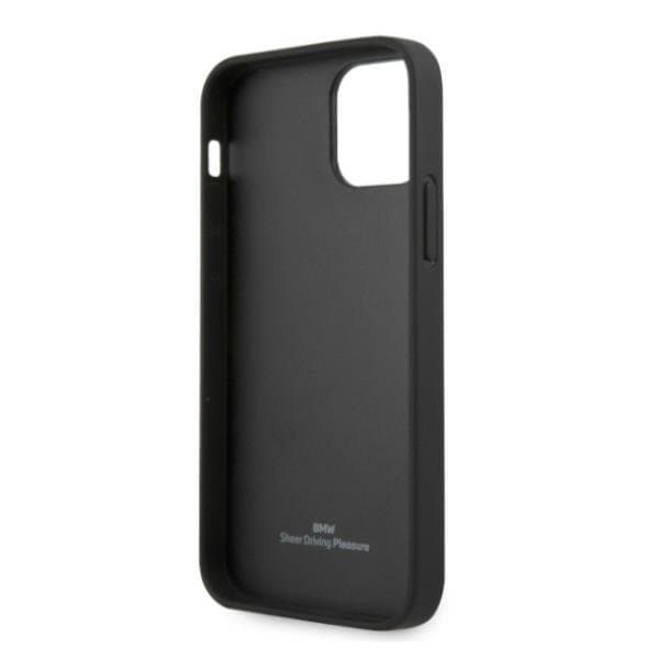 BMW Läder Perforate Sides Skal iPhone 12 / 12 Pro - Musta Black