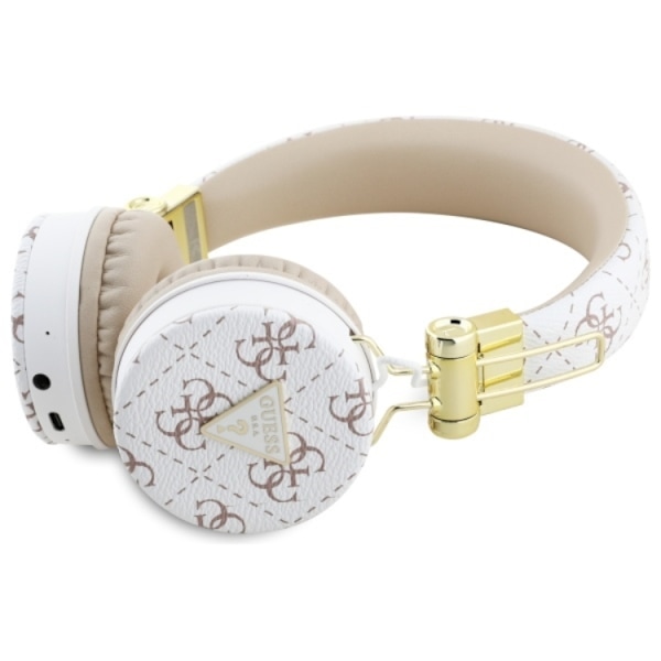 Guess Bluetooth On-Ear ENC Hörlurar 4G Triangle Round Shape Vit