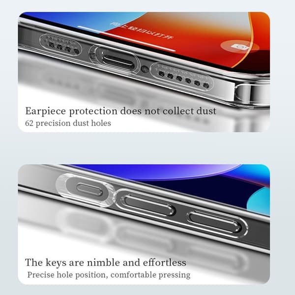 SULADA Mobilskal till iPhone 15 Pro Max TPU + Härdat Glas Transparent Blå