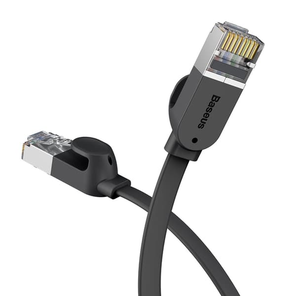 Baseus Cat6 RJ45 1m Flat Ethernet Nätverk Kabel - Svart Black