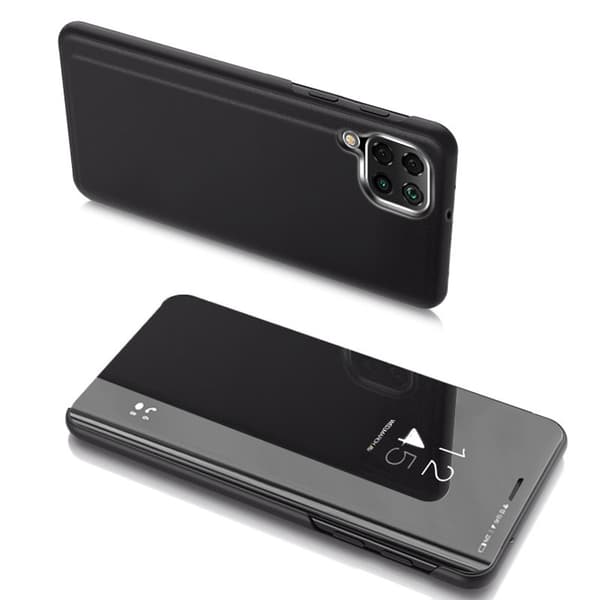 Galaxy A22 4G -puhelimen läpinäkyvä Clear View -kotelo - musta Black