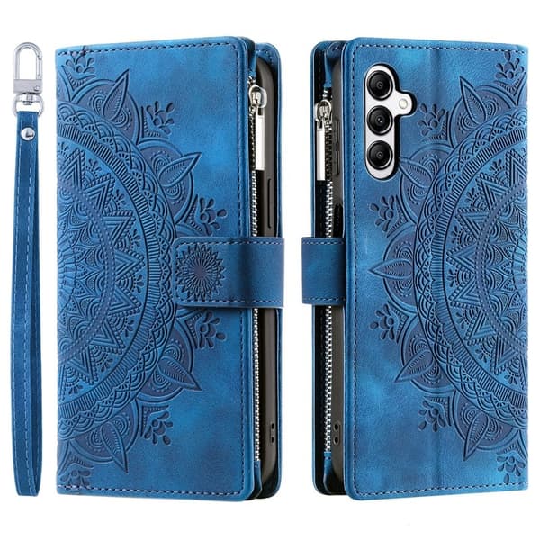 Samsung Galaxy A57 Plånboksfodral Konstläder Mandala - Blå
