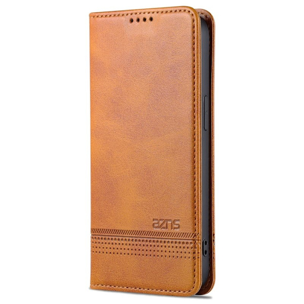 AZNS iPhone 16 Pro Max Plånboksfodral Folio Konstläder - Brun