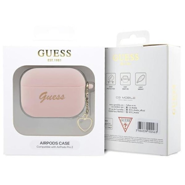 Guess Airpods Pro 2 Skal Charm Heart Collection - Rosa