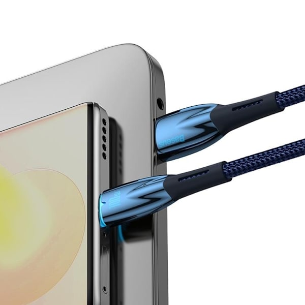 Baseus USB-C till USB-A kabel 1M Glimmer Series - Blå