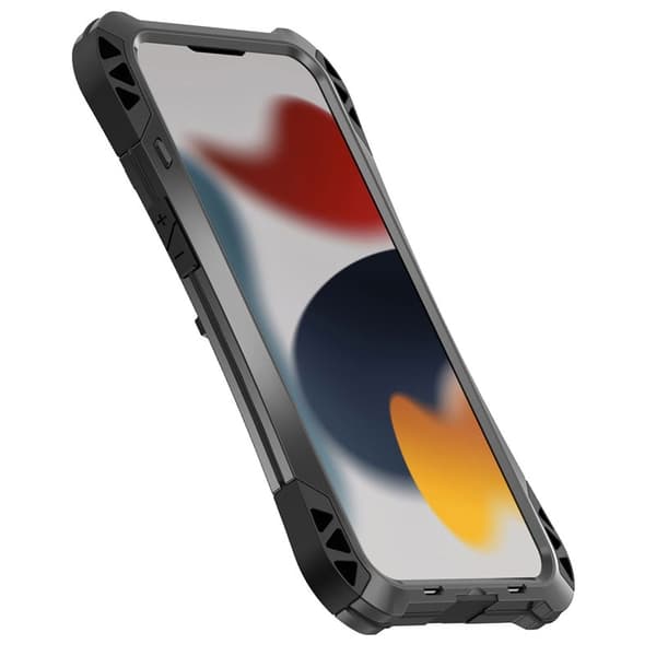 R-JUST AMIRA Mobilskal till iPhone 13 Pro Aluminium + Silikon + Glas - Svart